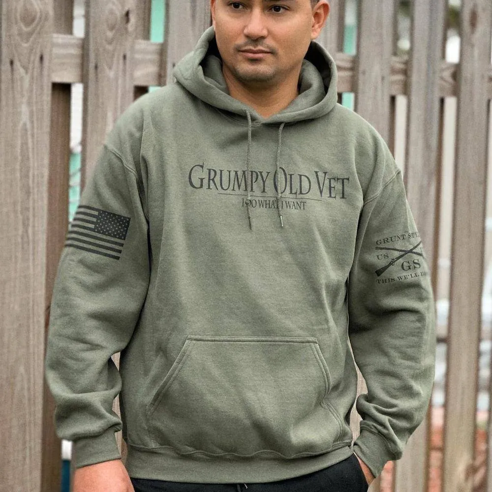 Grumpy Old Vet Hoodie - Military Green