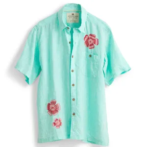 Hand-Embroidered Hibiscus Shirt