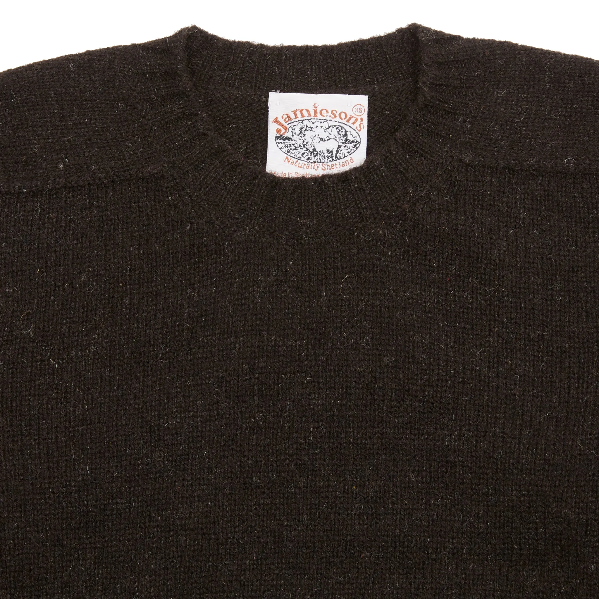 Jamieson's Crewneck Shetland Jumper in Shetland Black