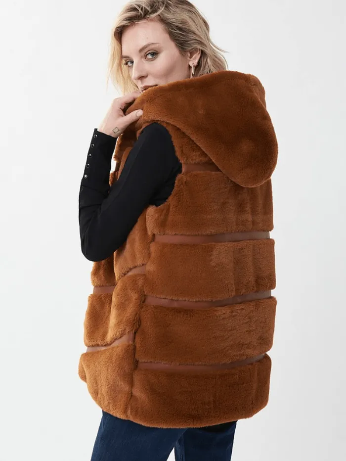 Joseph Ribkoff T Ginger Spice Faux Fur Gilet 223910 3901