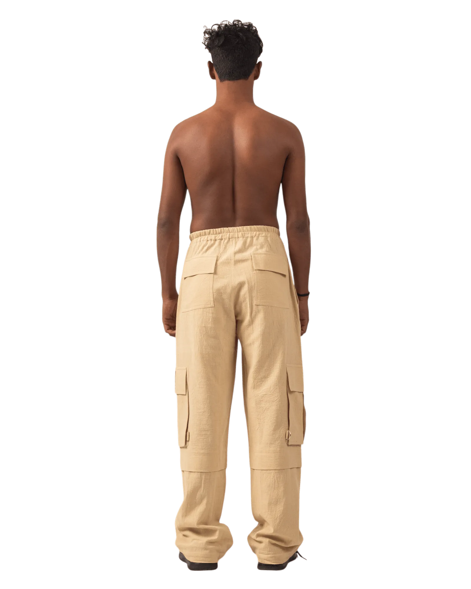 KHAKI KHADDAR CARGO PANTS