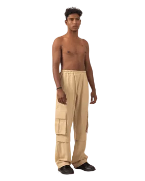 KHAKI KHADDAR CARGO PANTS