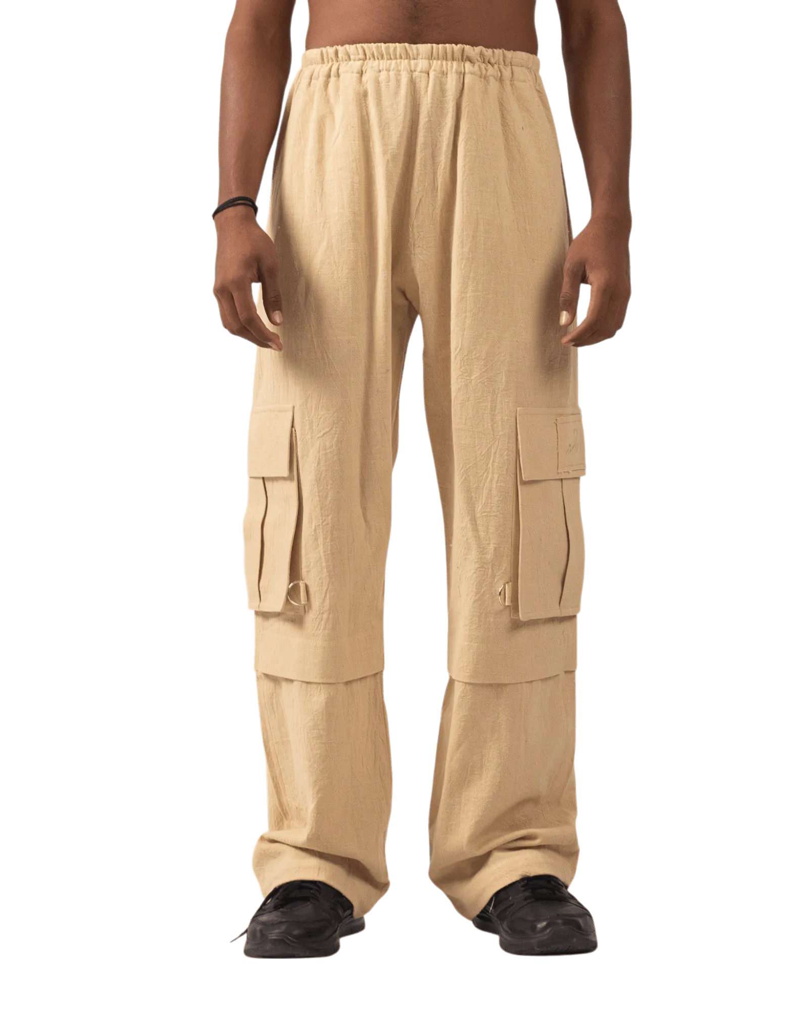 KHAKI KHADDAR CARGO PANTS