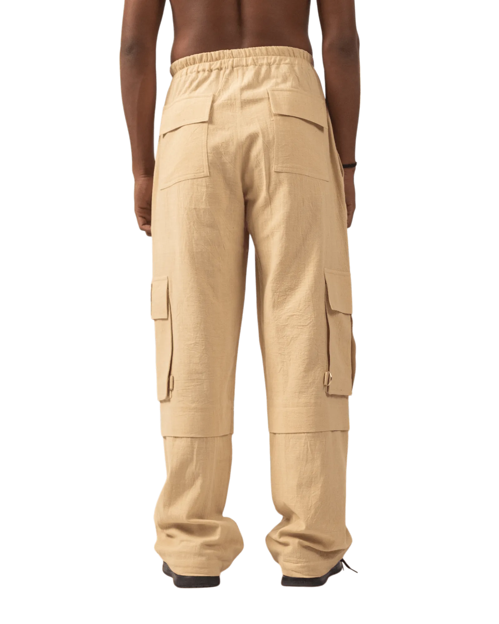 KHAKI KHADDAR CARGO PANTS