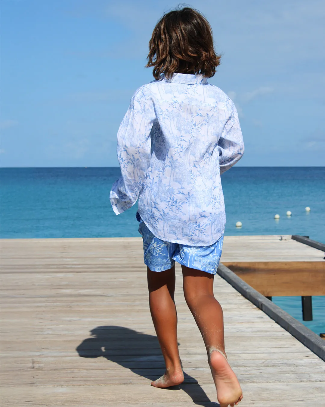 Kids' Linen Shirt PINK HOUSE TOILE