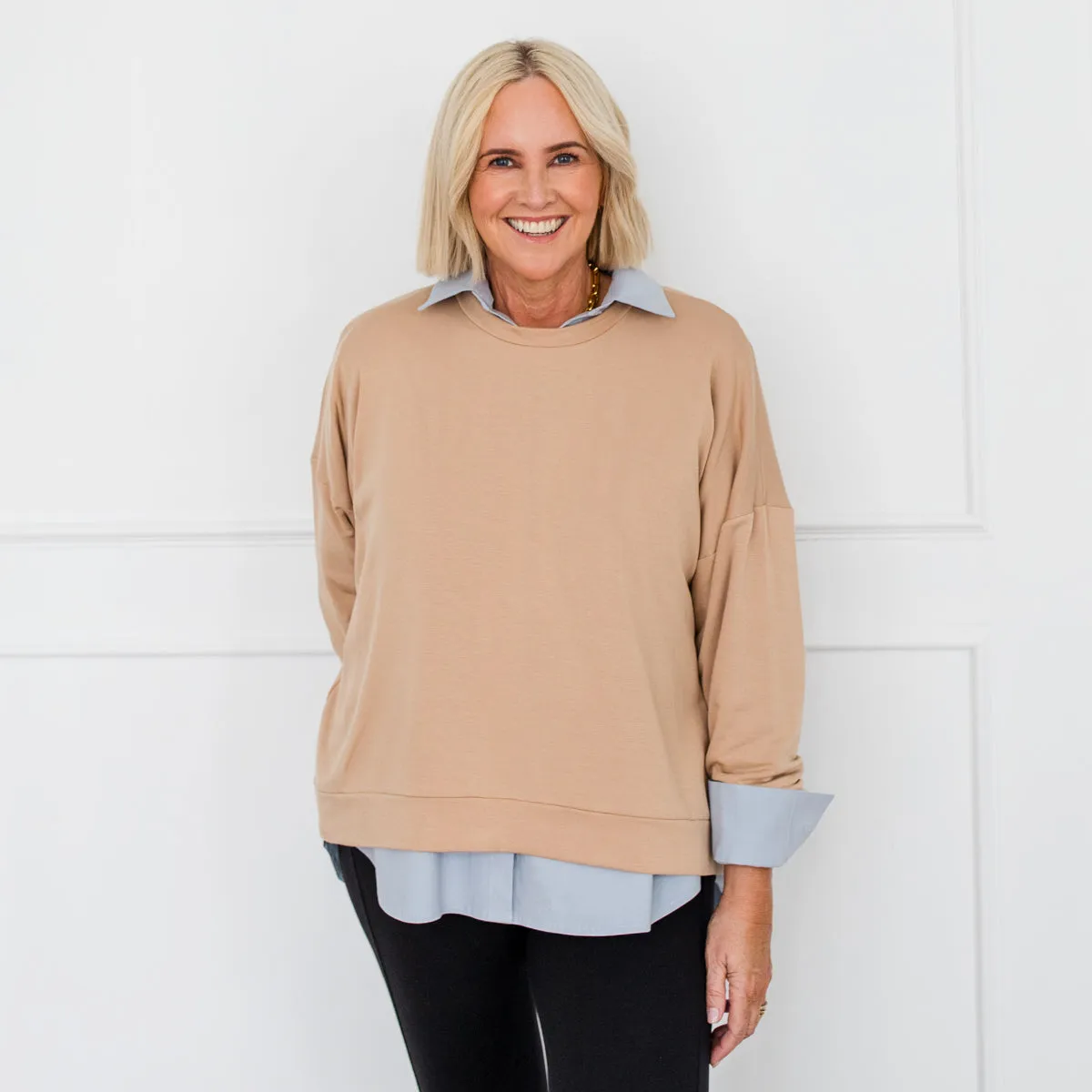 Kobi bamboo fleece sweatshirt - camel