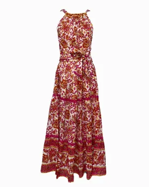 Lake Bow Dress in Paisley Swirl Cyclamin