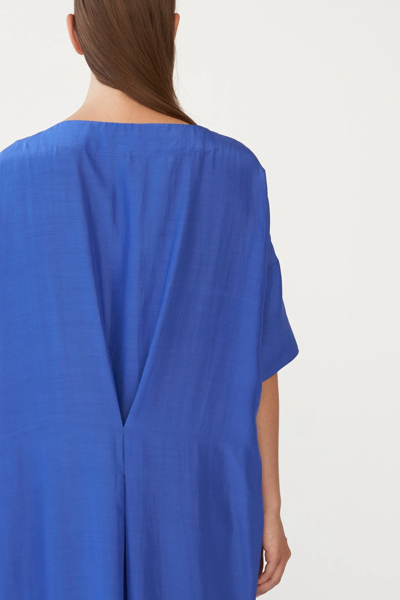 MAIA LONG DRESS - KLEIN BLUE - RECYCLED SILK/SILK