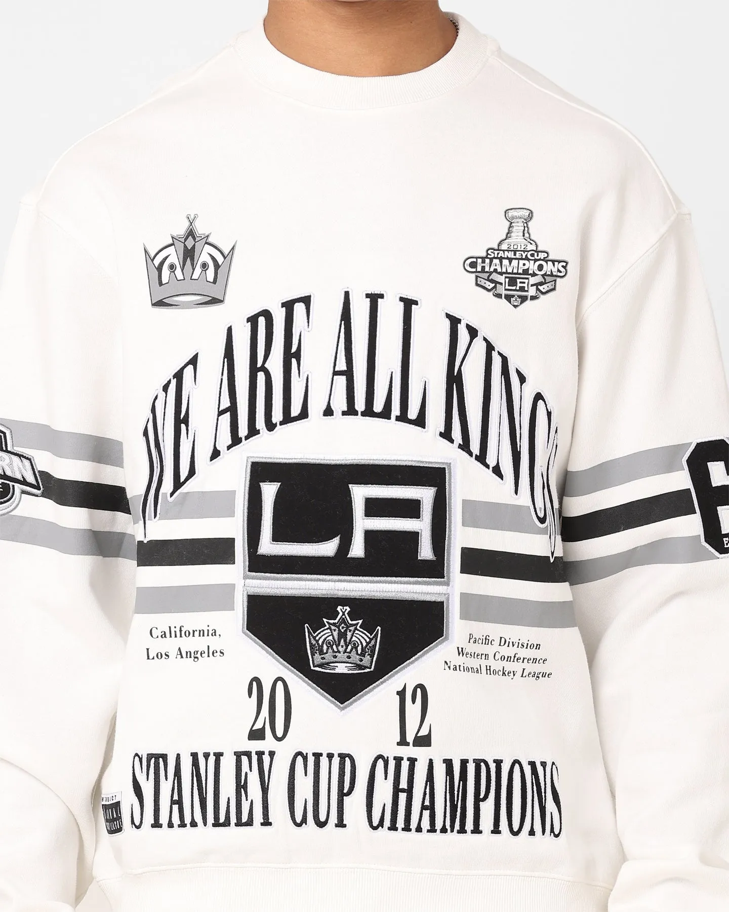 Majestic Athletic Los Angeles Kings We Are All Kings Crewneck Sweatshirt Optic White