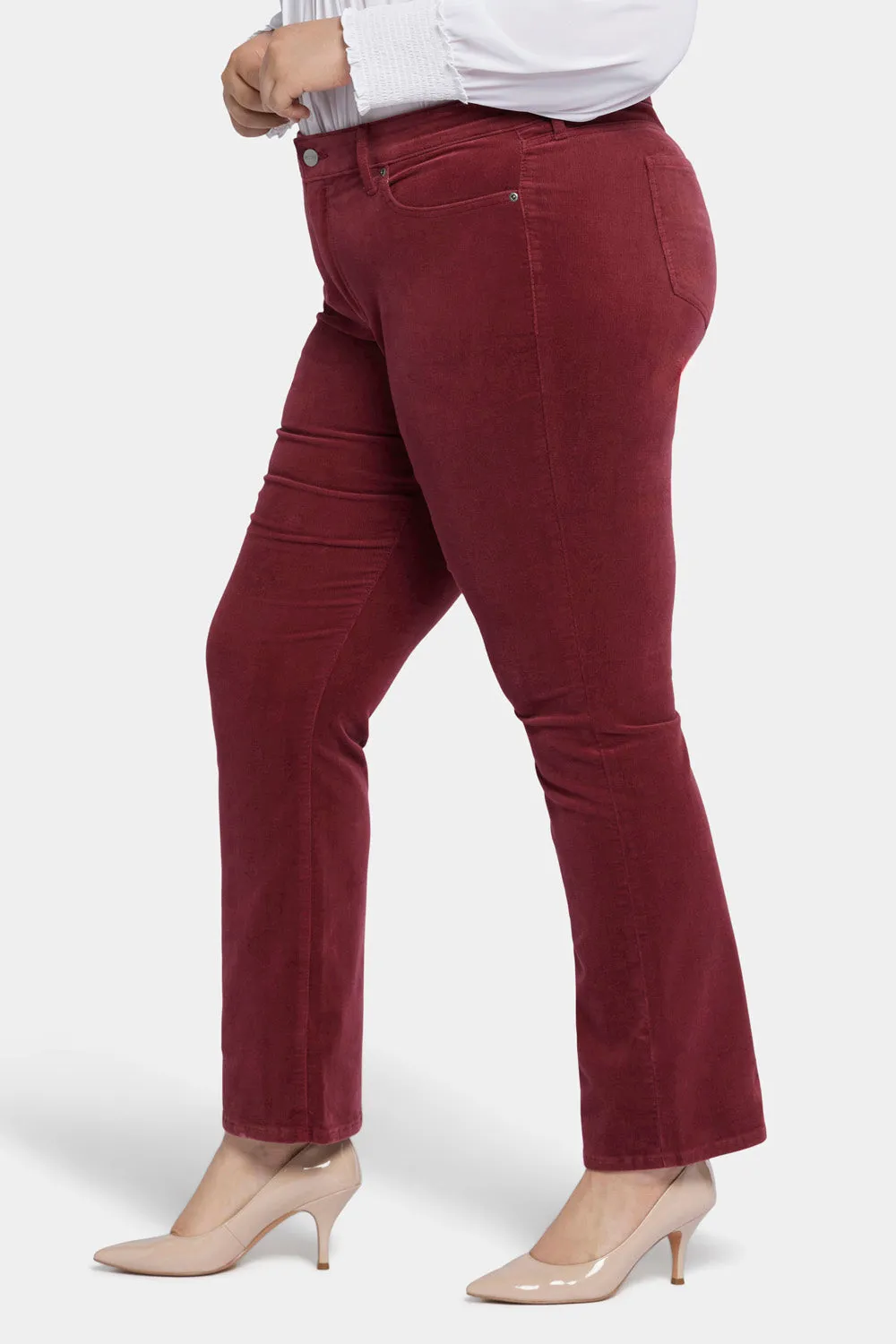 Marilyn Straight Pants In Plus Size - Cranberry Pie