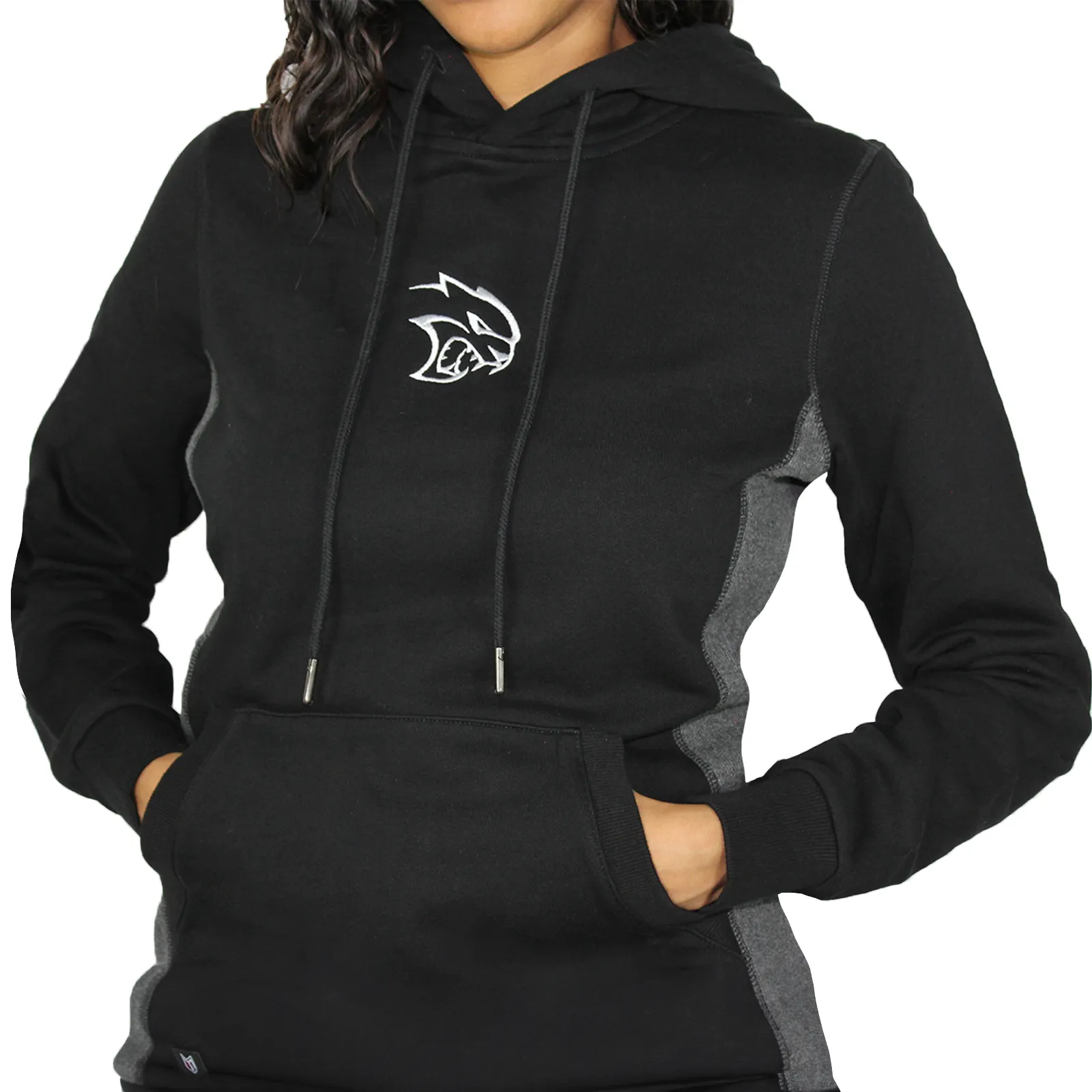 Marwin Sports Dodge Hellcat Pullover Women's Hoodie - Black/Grey