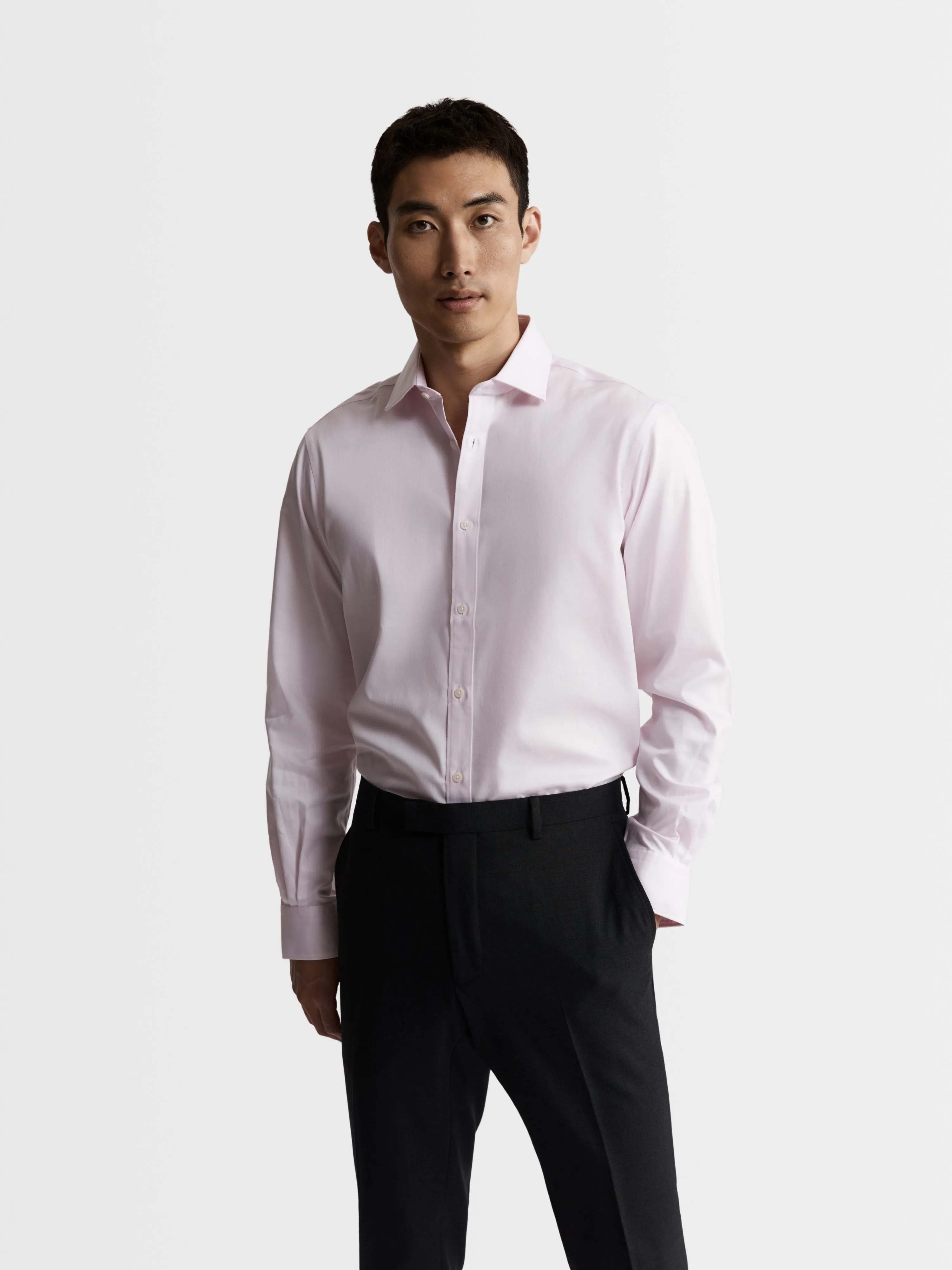 Max Performance Pink Twill Regular Fit Classic Collar Single Cuff Shirt