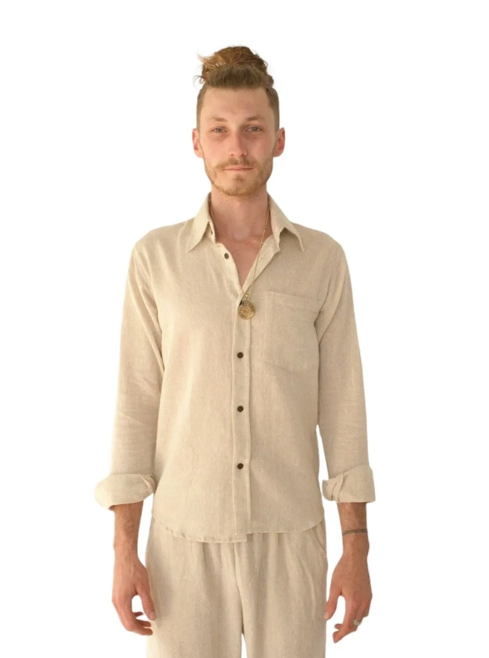 Men's Organic Cotton Long Sleeve Button Down