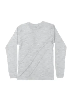 Mens T-Shirt Long Sleeve Crew Neck Ash Gray