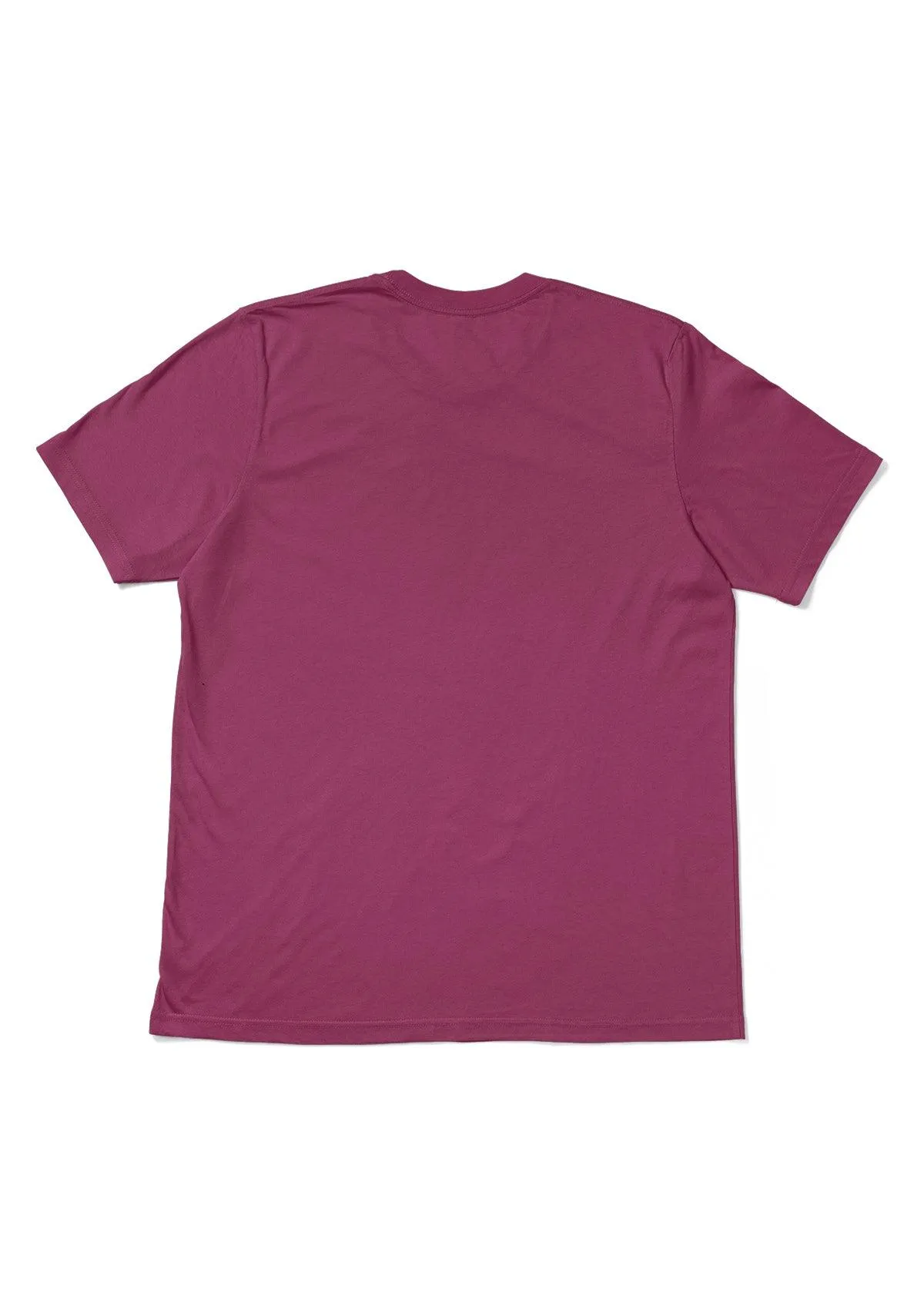 Mens T-Shirt Short Sleeve Crew Neck Berry Red Cotton