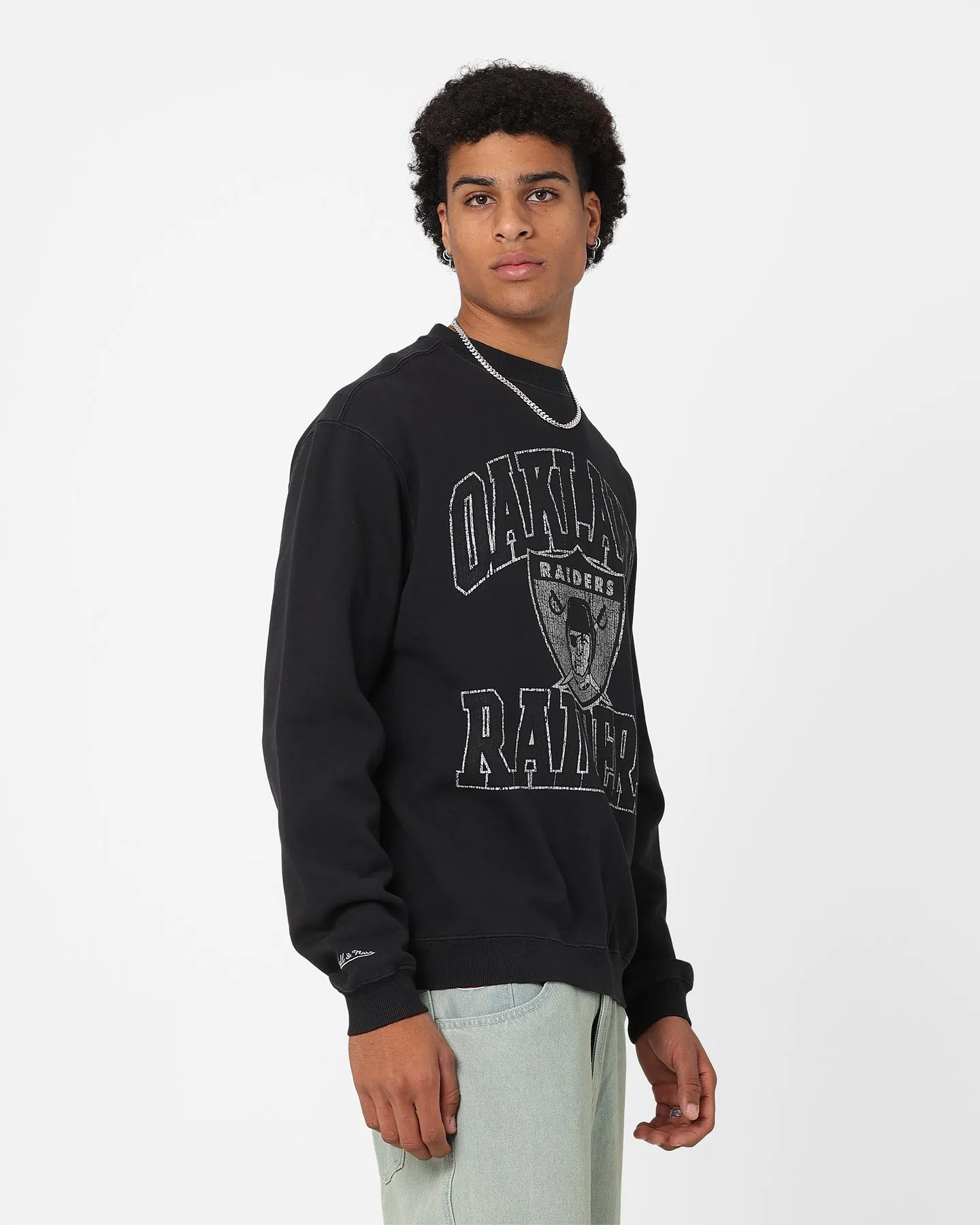 Mitchell & Ness Oakland Raiders Ivy Arch Crewneck Faded Black