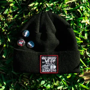 No Limit Tank Custom Hip Hop Patch Beanie with Pins Black