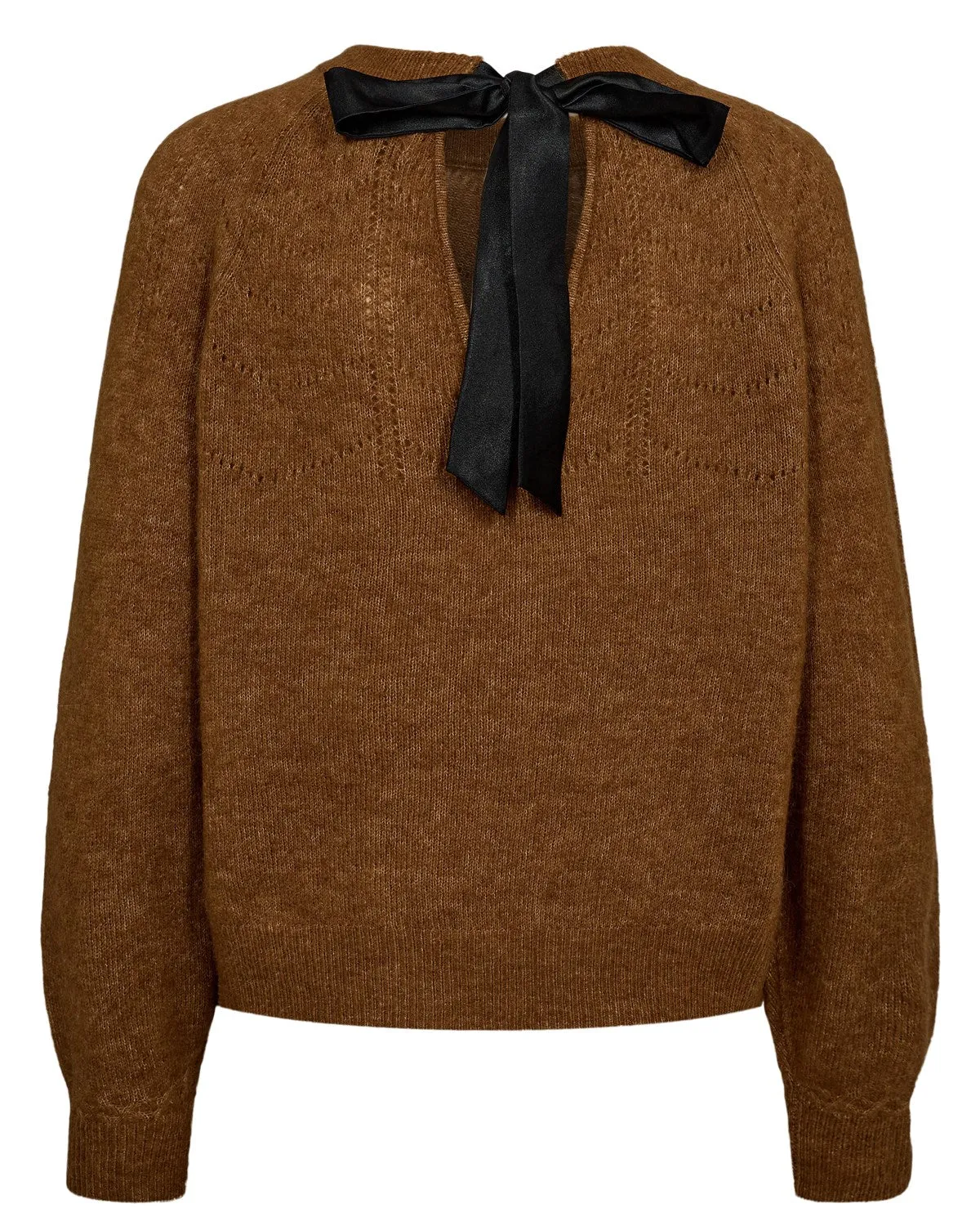 NURIETTE BOW PULLOVER  - BRONZE BROWN