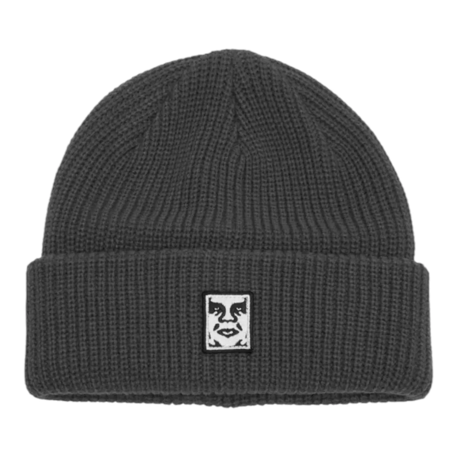 OBEY MID ICON PATCH CUFF BEANIE BLACK