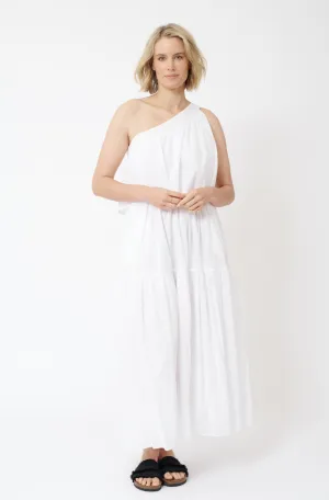 Olympia Cotton Voile Dress in White