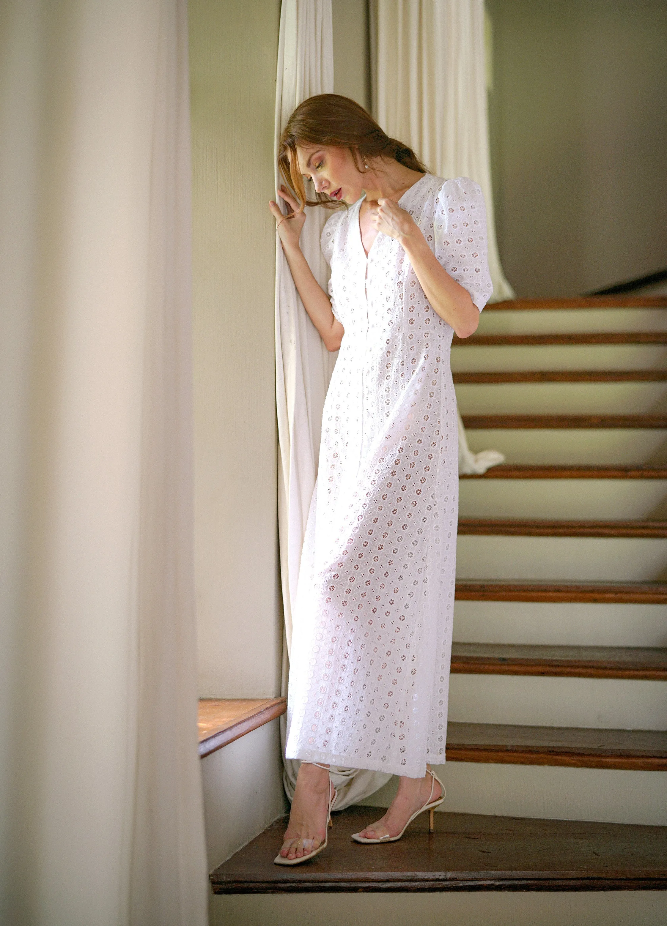 Olympia Embroidered Cotton Dress