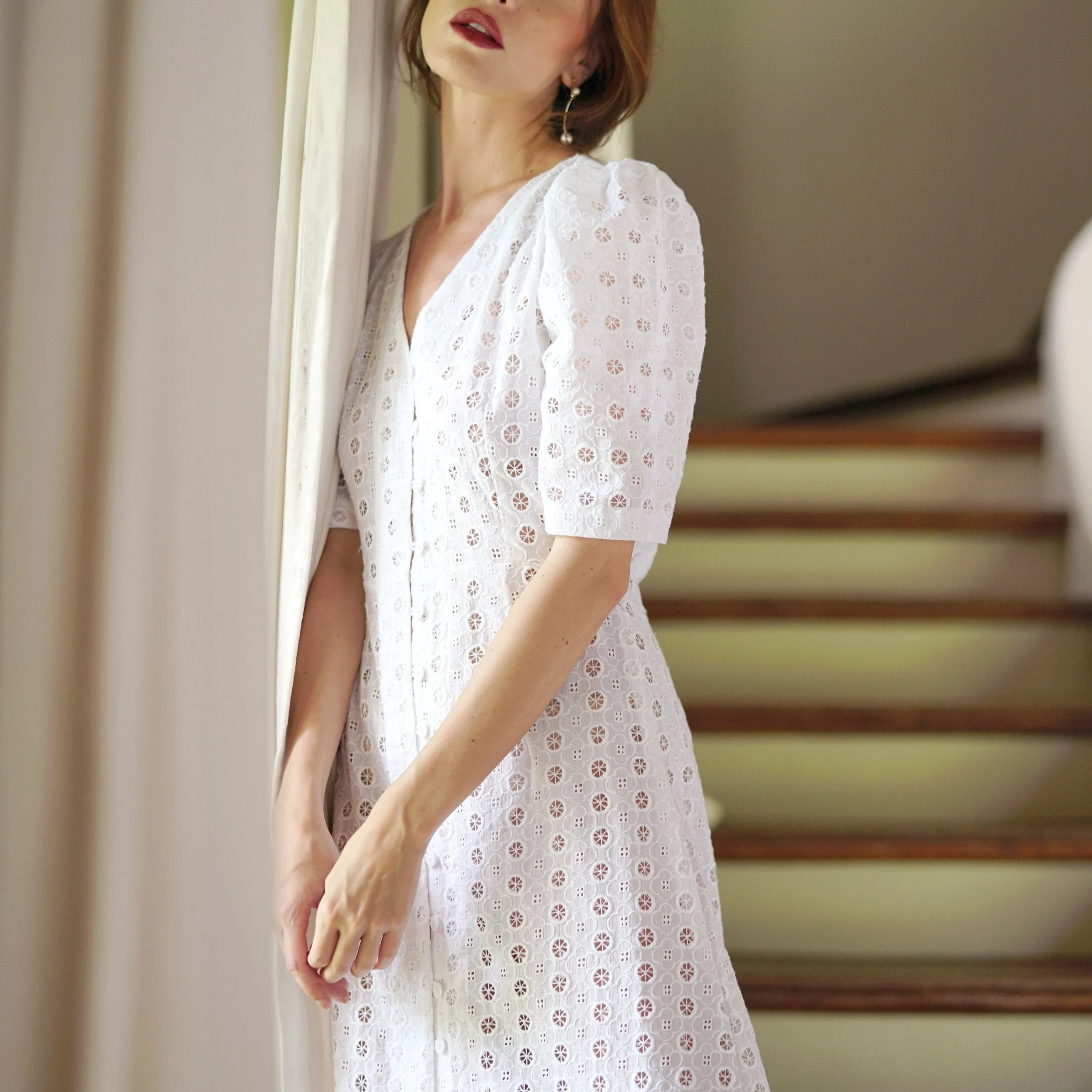 Olympia Embroidered Cotton Dress