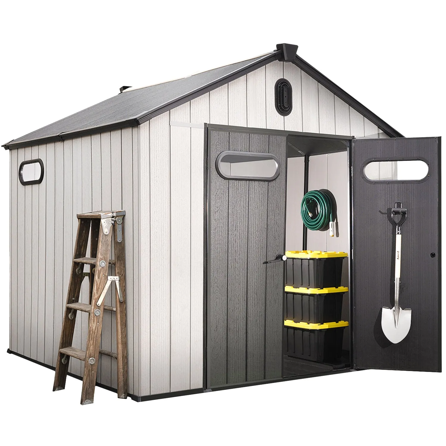 Outdoor Storage Shed with Floor 8' x 8'