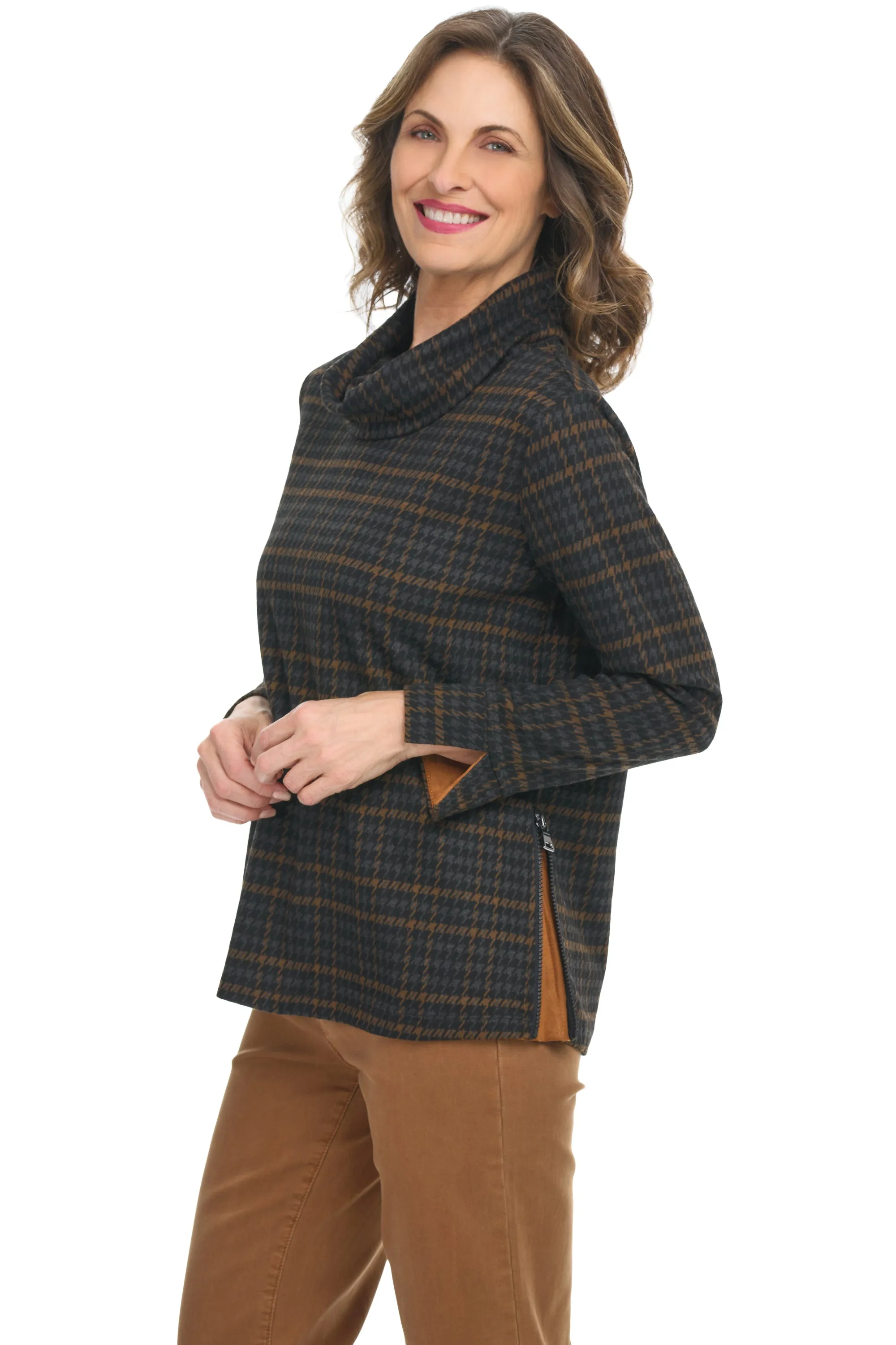 Plaid Cowl Tunic