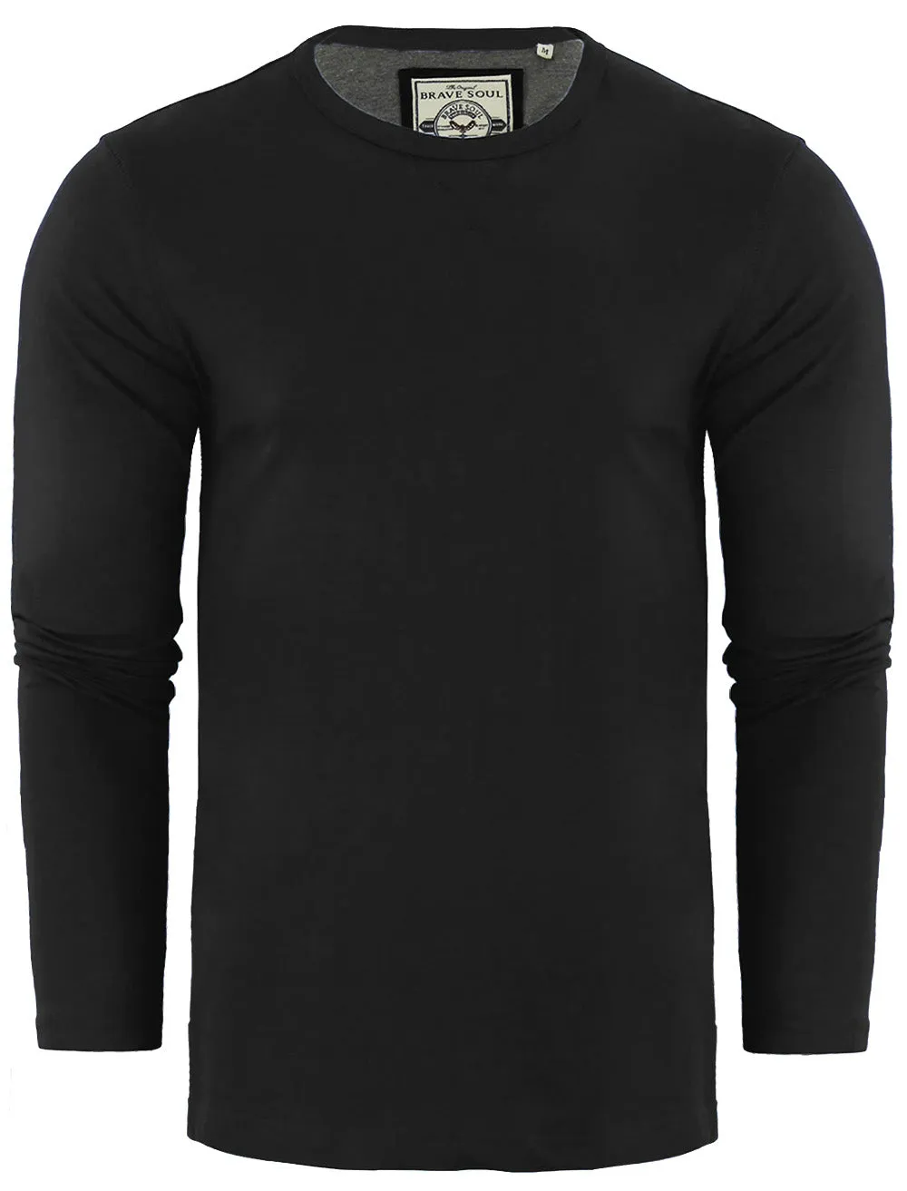 PragueB Long Sleeve Cotton Jersey Top in Black