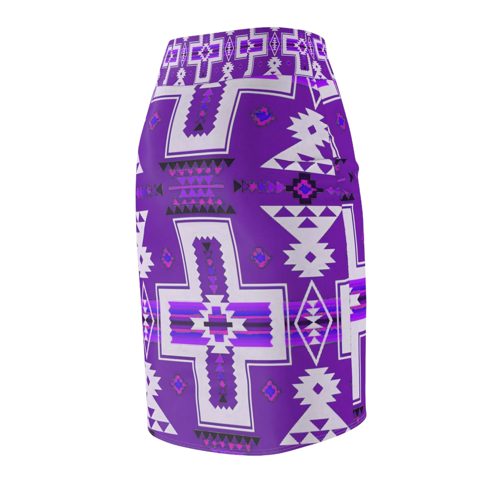 Purple native print Women's Pencil Skirt (AOP)