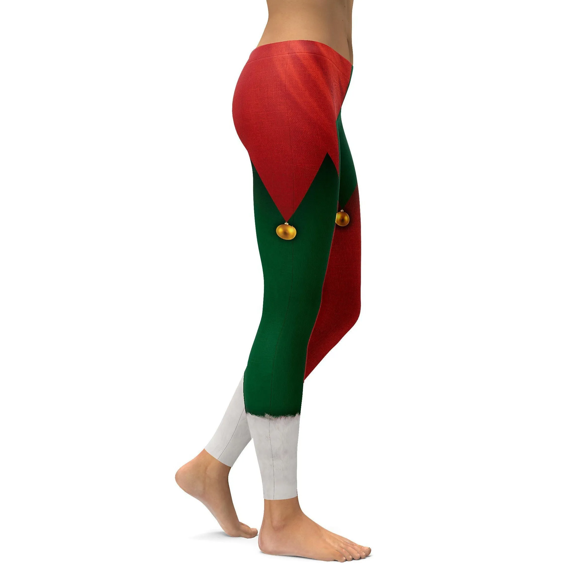 Red & Green Elf Pants Leggings