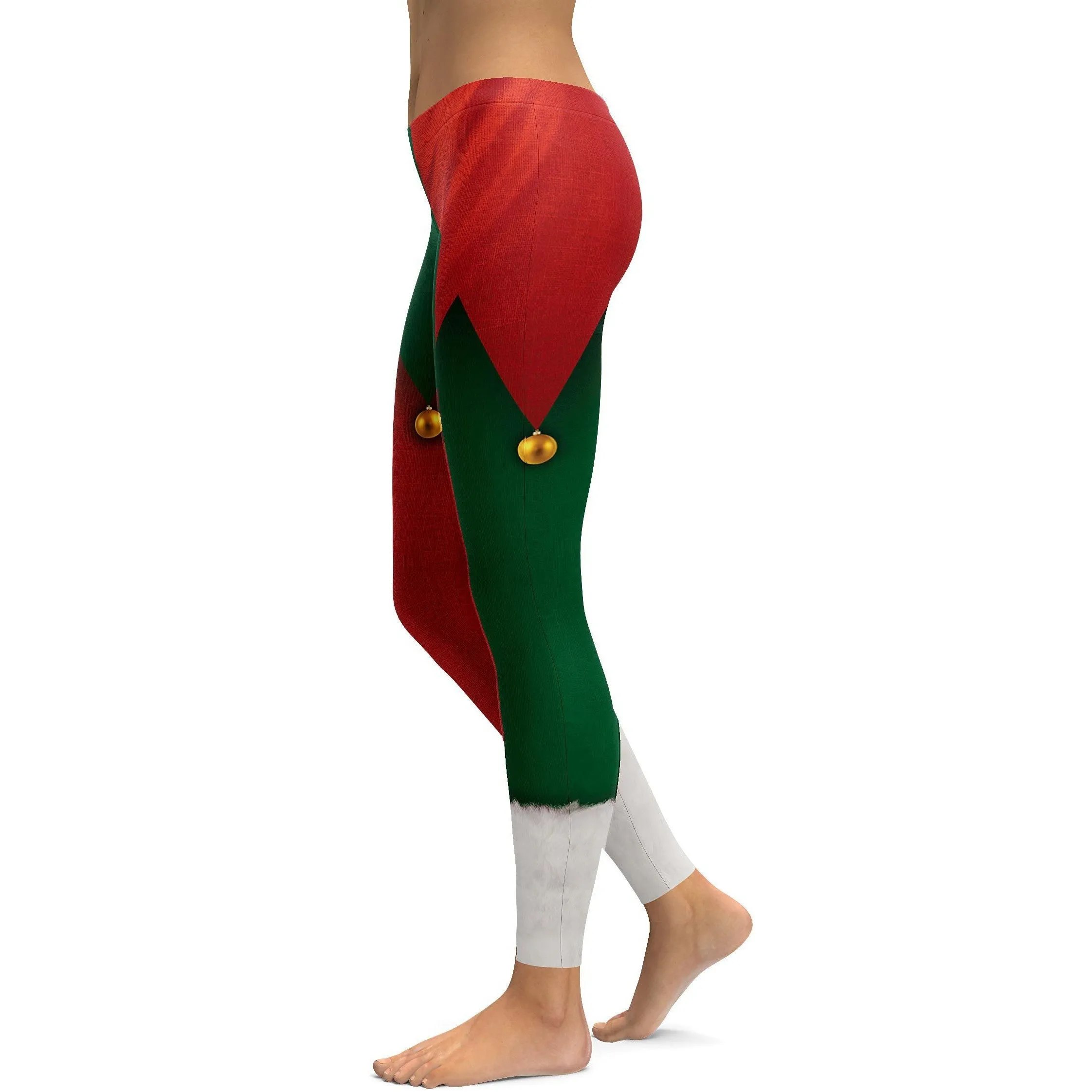 Red & Green Elf Pants Leggings