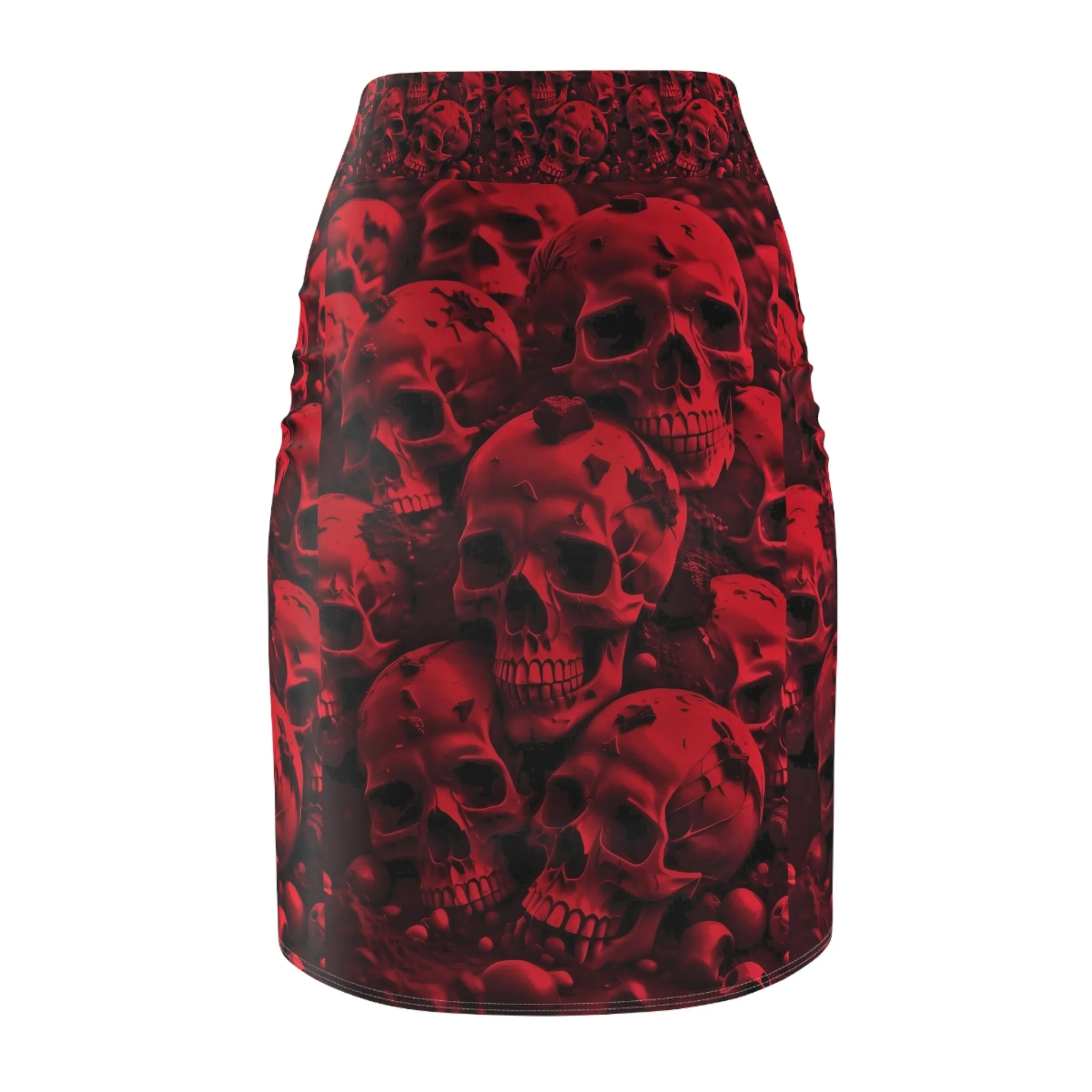 Red Skull Women's Pencil Skirt (AOP)