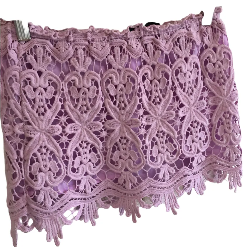 ROSE BULLET Size 10  Mauve Lace Boho Womens Skirt Crochet Bohemian