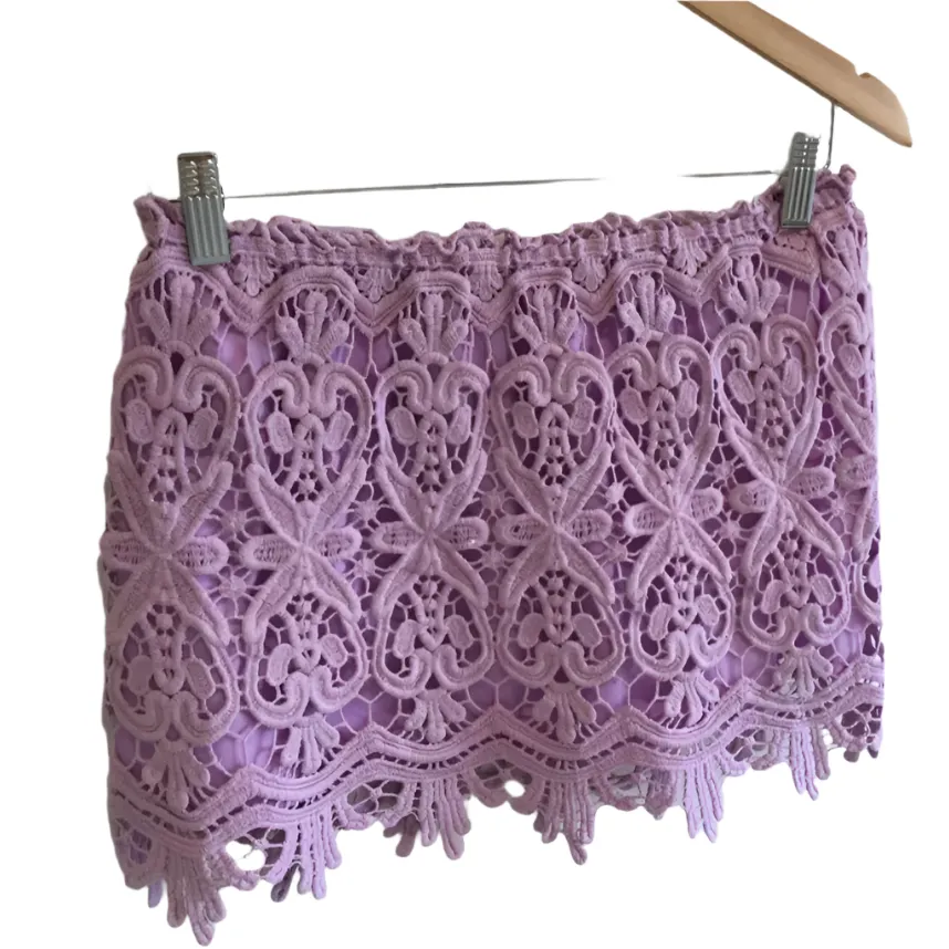 ROSE BULLET Size 10  Mauve Lace Boho Womens Skirt Crochet Bohemian