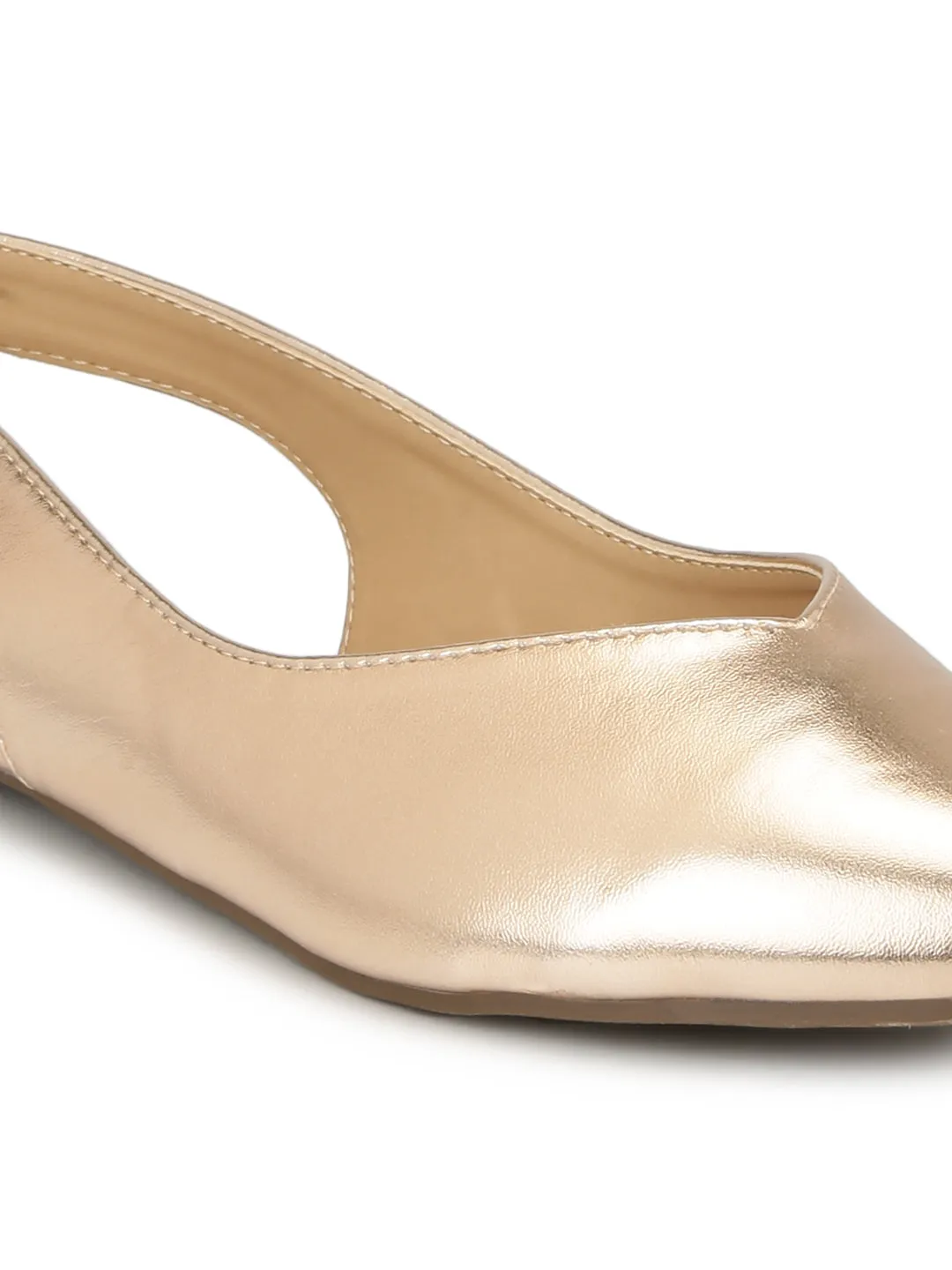 Rose Gold Back Strap Slip-On Flats