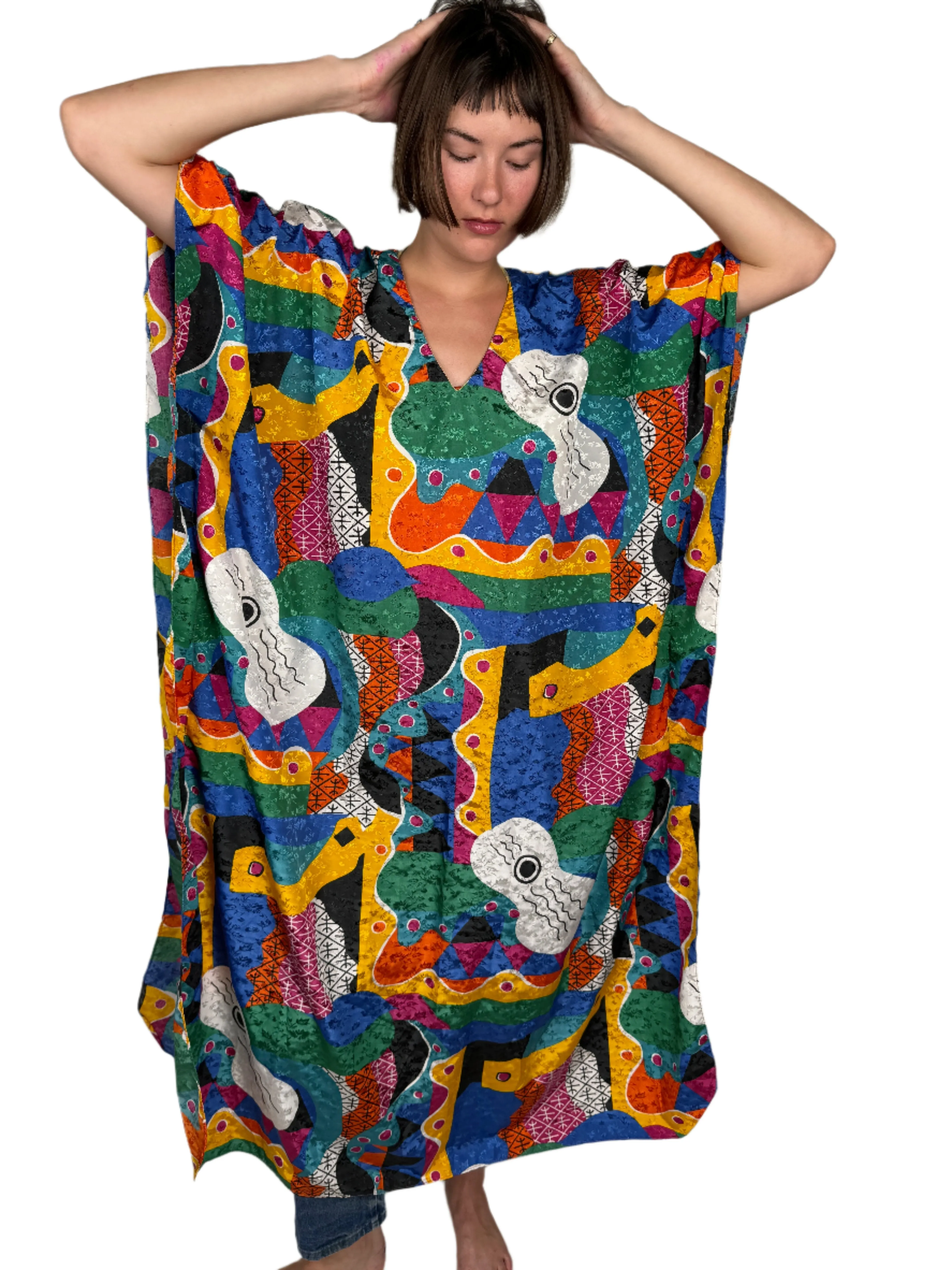 Sante, Colorful Printed Caftan 1980s