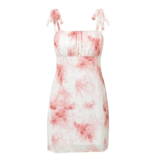 Sexy Floral Print Sleeveless Ruched Mini Bodycon Dress