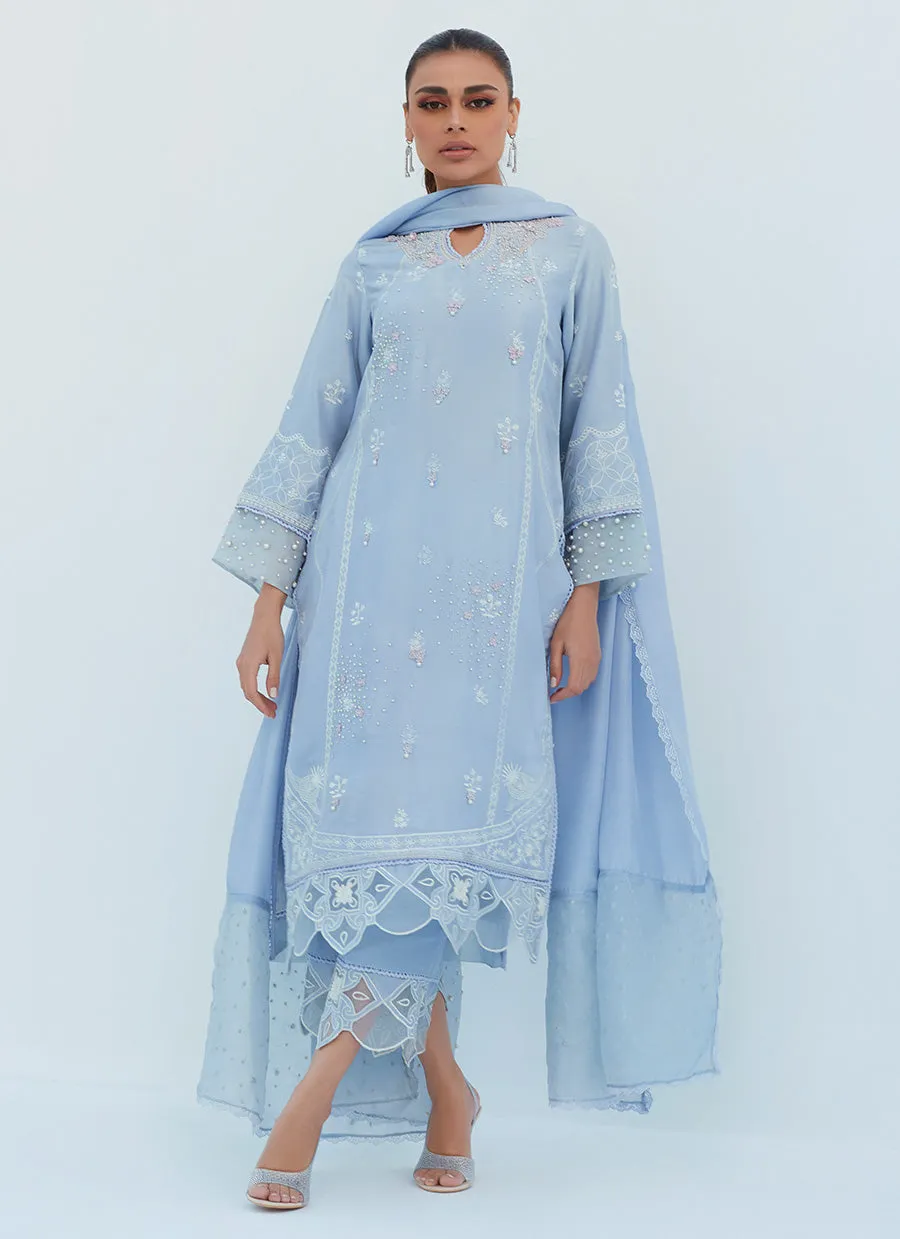 Sheryl Periwinkle Shirt And Dupatta