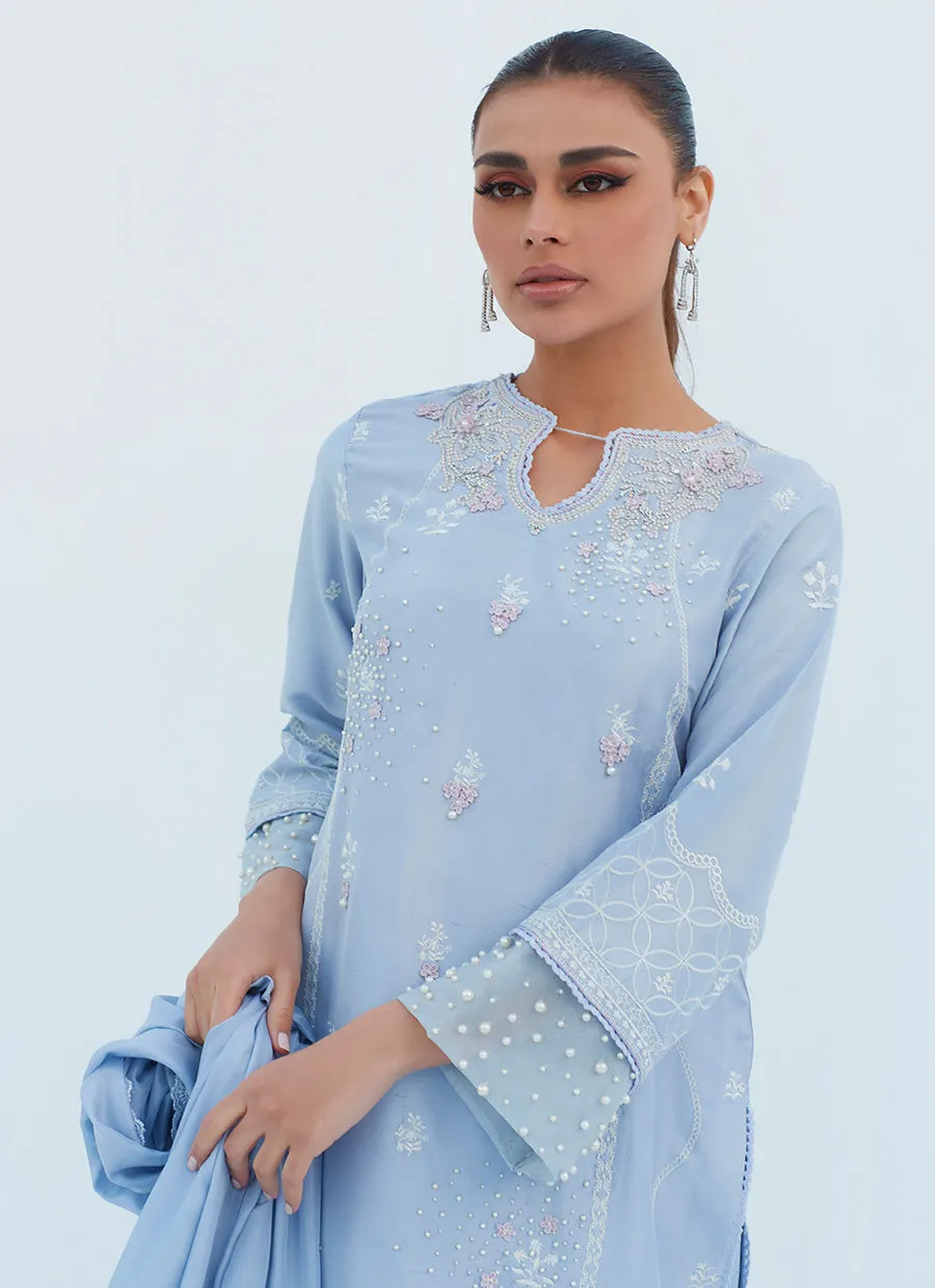 Sheryl Periwinkle Shirt And Dupatta