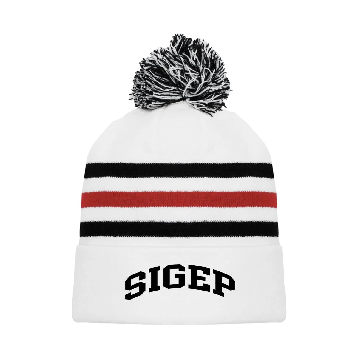 SigEp White Hockey Knit Beanie