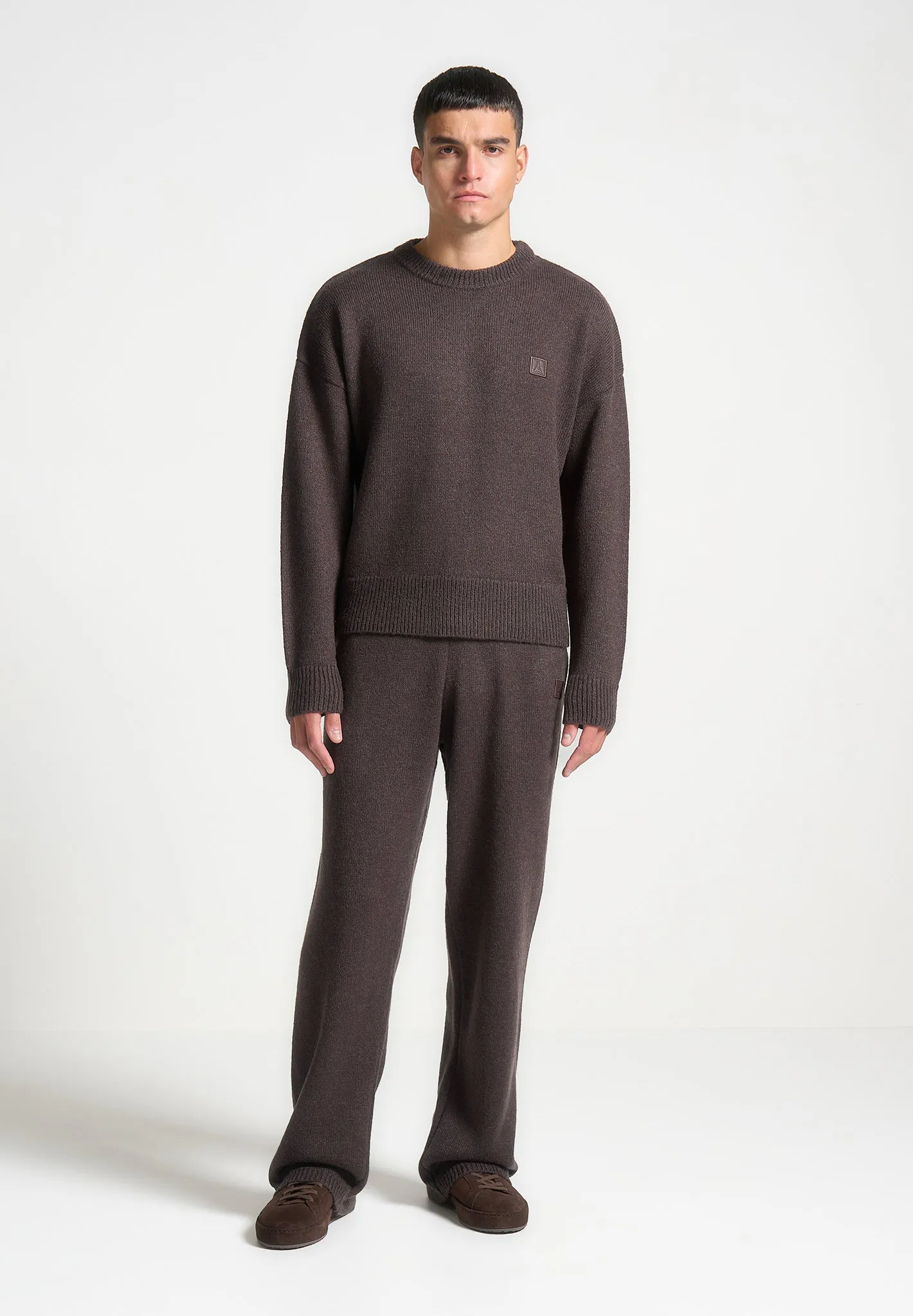 Signature Mohair-Blend Crewneck Jumper - Brown