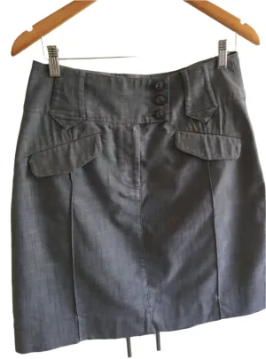 Size 12 REVIEW Womens Skirt grey blue