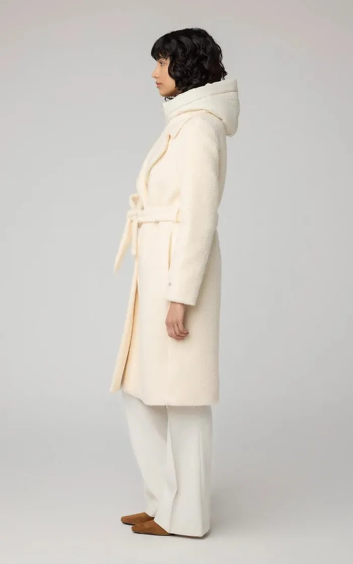 SOIA&KYO MONIQUE - Semi-Fitted Wool Blend Sherpa Coat With Bib & Hood