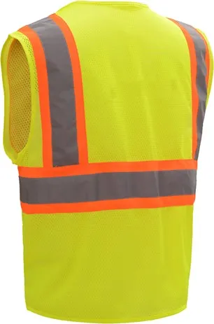 Standard Class 2 Two Tone Mesh Zipper Safety Vest