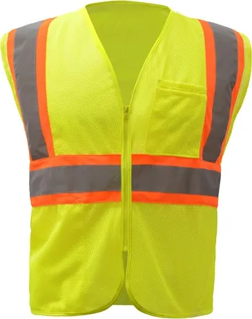 Standard Class 2 Two Tone Mesh Zipper Safety Vest