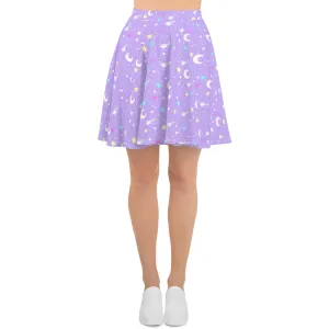 Starry Glitter Purple Skater Skirt