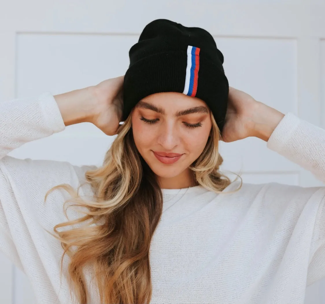 Striped beanie