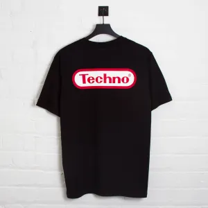 Super Techno Back Print - Tshirt - Black