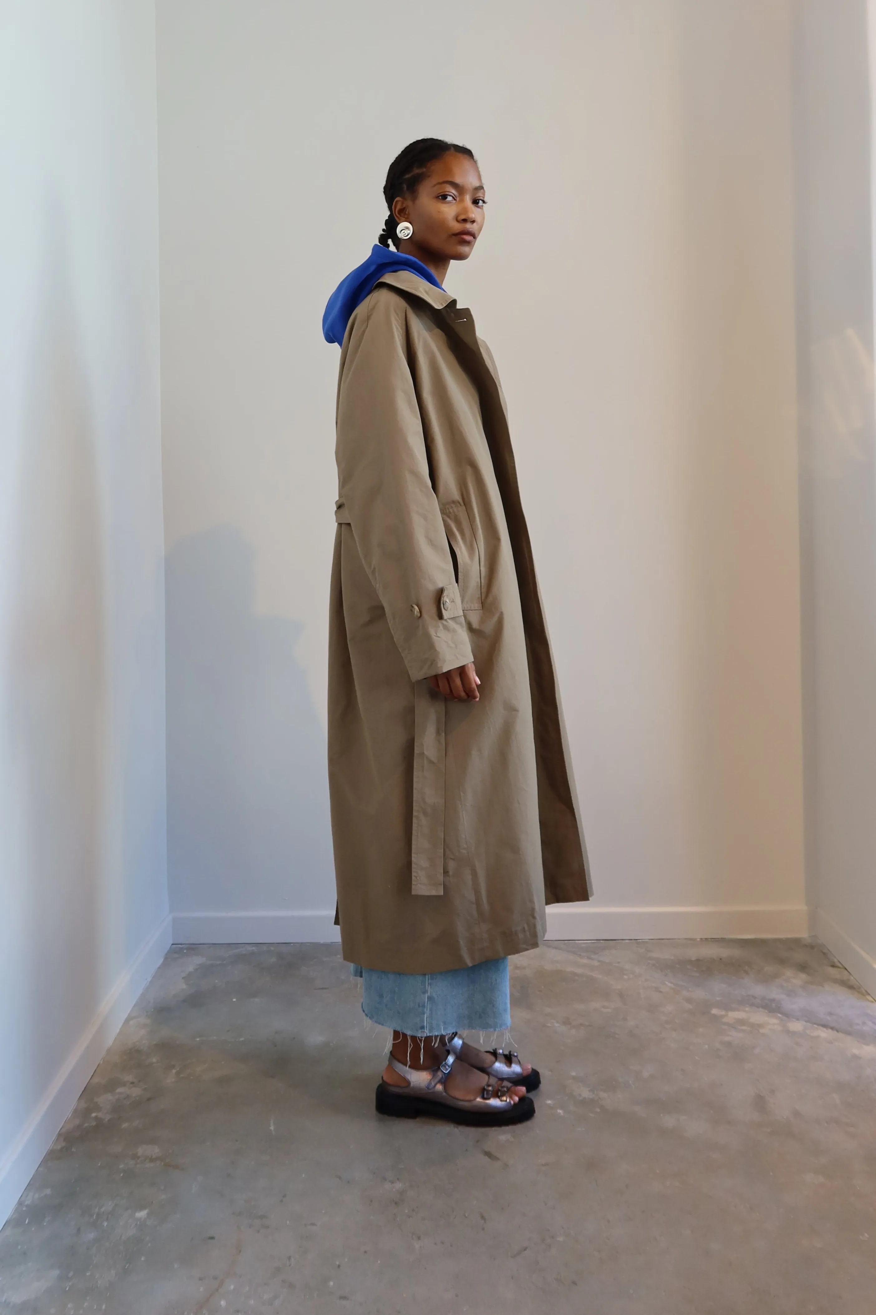 Tan Cotton Blend Trench Coat